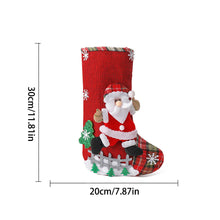 Load image into Gallery viewer, 2025 New Year Christmas Stockings Socks with Snowman Santa Elk Bear Printing Xmas Candy Gift Bag Fireplace Xmas Tree Decoration

