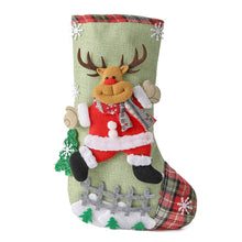 Load image into Gallery viewer, 2025 New Year Christmas Stockings Socks with Snowman Santa Elk Bear Printing Xmas Candy Gift Bag Fireplace Xmas Tree Decoration
