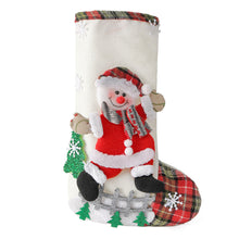 Load image into Gallery viewer, 2025 New Year Christmas Stockings Socks with Snowman Santa Elk Bear Printing Xmas Candy Gift Bag Fireplace Xmas Tree Decoration
