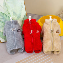 Load image into Gallery viewer, Autumn and Winter Dog Jumpsuit Coat Clothes Pet Clothing Double-Sided Velvet Tide Zipper Four-Leg Fluffy Jacket
