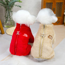 Load image into Gallery viewer, Autumn and Winter Dog Jumpsuit Coat Clothes Pet Clothing Double-Sided Velvet Tide Zipper Four-Leg Fluffy Jacket
