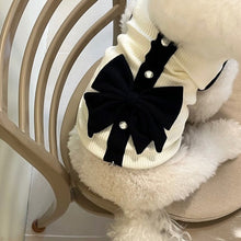 Load image into Gallery viewer, Luxury Dog Dress for Small Dogs Summer Puppy Clothes Bow Lace Dog Skirt Black White Dog T Shirt Girls Dog Costume Chihuahua Vest
