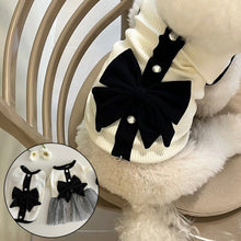 Load image into Gallery viewer, Luxury Dog Dress for Small Dogs Summer Puppy Clothes Bow Lace Dog Skirt Black White Dog T Shirt Girls Dog Costume Chihuahua Vest
