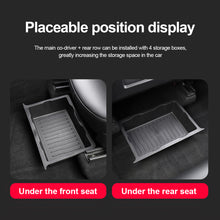 Load image into Gallery viewer, Car Under Seat Storage TPE Box Center Console Organizer Bins Front Backseat Bag Trash Tray Accessories For Tesla Model Y 2017-2024
