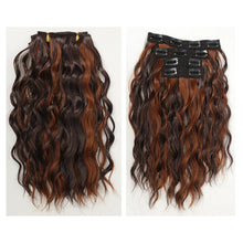 Load image into Gallery viewer, 4pcs Water Ripple Wig with Additional Hair Extensions BB Clips for Replacement Short Roll Ripple Gradient Dyed Wig Pieces
