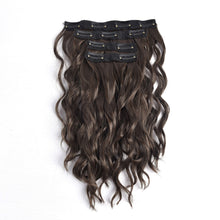 Load image into Gallery viewer, 4pcs Water Ripple Wig with Additional Hair Extensions BB Clips for Replacement Short Roll Ripple Gradient Dyed Wig Pieces
