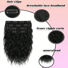 Load image into Gallery viewer, 4pcs Water Ripple Wig with Additional Hair Extensions BB Clips for Replacement Short Roll Ripple Gradient Dyed Wig Pieces
