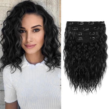 Load image into Gallery viewer, 4pcs Water Ripple Wig with Additional Hair Extensions BB Clips for Replacement Short Roll Ripple Gradient Dyed Wig Pieces
