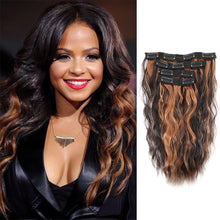 Load image into Gallery viewer, 4pcs Water Ripple Wig with Additional Hair Extensions BB Clips for Replacement Short Roll Ripple Gradient Dyed Wig Pieces
