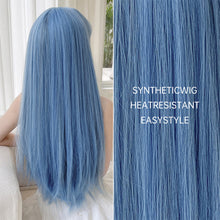 Load image into Gallery viewer, Natural Soft and High Elasticity Colored Wig Cover Synthetic Straight Hair and Bangs for Daily Women Heat Resistant Wig
