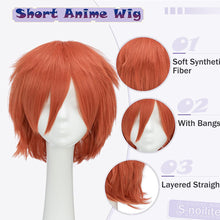 Load image into Gallery viewer, Synthetic Wig Cosplay Wig White Red Green Blue Pink Yellow Hair Short Layer Wig Fake Hair Extension Men Women Party Wig
