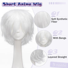 Load image into Gallery viewer, Synthetic Wig Cosplay Wig White Red Green Blue Pink Yellow Hair Short Layer Wig Fake Hair Extension Men Women Party Wig
