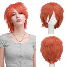 Load image into Gallery viewer, Synthetic Wig Cosplay Wig White Red Green Blue Pink Yellow Hair Short Layer Wig Fake Hair Extension Men Women Party Wig

