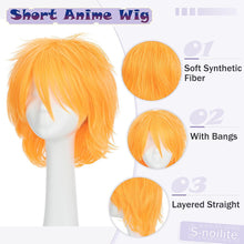 Load image into Gallery viewer, Synthetic Wig Cosplay Wig White Red Green Blue Pink Yellow Hair Short Layer Wig Fake Hair Extension Men Women Party Wig
