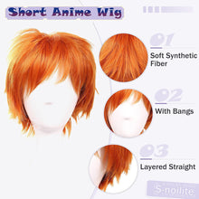 Load image into Gallery viewer, Synthetic Wig Cosplay Wig White Red Green Blue Pink Yellow Hair Short Layer Wig Fake Hair Extension Men Women Party Wig
