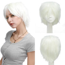 Load image into Gallery viewer, Synthetic Wig Cosplay Wig White Red Green Blue Pink Yellow Hair Short Layer Wig Fake Hair Extension Men Women Party Wig

