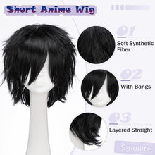 Load image into Gallery viewer, Synthetic Wig Cosplay Wig White Red Green Blue Pink Yellow Hair Short Layer Wig Fake Hair Extension Men Women Party Wig
