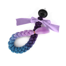 Load image into Gallery viewer, Creative Syntheitc Helmet Pigtails Gradient Ramp Helmet Braids Ponytail Hair with Suction Cup with Bowknot for Motor Bike
