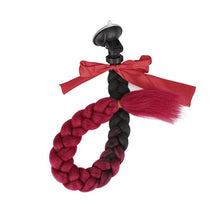 Load image into Gallery viewer, Creative Syntheitc Helmet Pigtails Gradient Ramp Helmet Braids Ponytail Hair with Suction Cup with Bowknot for Motor Bike
