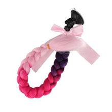 Load image into Gallery viewer, Creative Syntheitc Helmet Pigtails Gradient Ramp Helmet Braids Ponytail Hair with Suction Cup with Bowknot for Motor Bike
