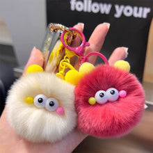 Load image into Gallery viewer, Imitation Otter Rabbit Hair Coal Ball Car Key Imitation Buckle Pendant Plush Ball Creative Doll Book Bag Hanging Gift
