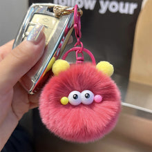 Load image into Gallery viewer, Imitation Otter Rabbit Hair Coal Ball Car Key Imitation Buckle Pendant Plush Ball Creative Doll Book Bag Hanging Gift

