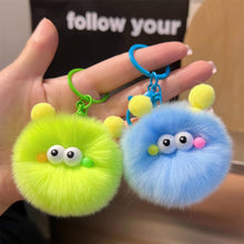 Load image into Gallery viewer, Imitation Otter Rabbit Hair Coal Ball Car Key Imitation Buckle Pendant Plush Ball Creative Doll Book Bag Hanging Gift
