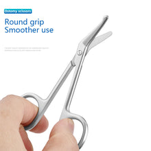 Load image into Gallery viewer, Stainless Steel Gauze Scissors Portable Household Bandage Accessories Scissors Outdoor First Aid Kit Elbow Scissors
