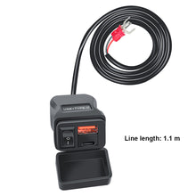 Load image into Gallery viewer, 60W Motorcycle USB PD+QC3.0 Fast Charger Handlebar Dual USB Socket with Switch Voltmeter Power Supply Adapter
