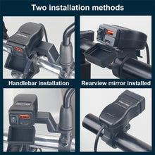 Load image into Gallery viewer, 60W Motorcycle USB PD+QC3.0 Fast Charger Handlebar Dual USB Socket with Switch Voltmeter Power Supply Adapter
