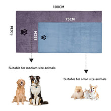 Load image into Gallery viewer, Microfiber Bath Tow Embroidered Super Soft Absorbent Quick Thick Dog Cat Blanet For Dogs Bath Grooming Supplies

