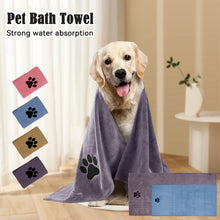 Load image into Gallery viewer, Microfiber Bath Tow Embroidered Super Soft Absorbent Quick Thick Dog Cat Blanet For Dogs Bath Grooming Supplies
