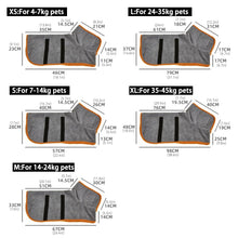 Load image into Gallery viewer, Dog Bathrobe Absorbent Pet Quick Drying Bath Towel Large Small Dogs Cats Clean Absorbent Bathrobe Full Body Wrap
