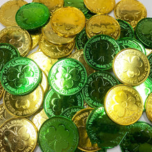 Load image into Gallery viewer, 30Pcs Lucky Shamrock Clover Plastic Pirate Coins for Birthday Irish Saint St. Patrick's Day Theme Party Favors Decoration
