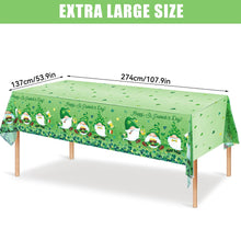 Load image into Gallery viewer, St. Patrick's Day Clover Tablecloth Decorations 2025 Clover Printed Tableclot Rectangle Table Cover St. Patrick's Day Party Decoration
