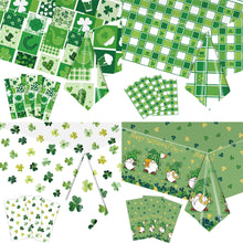 Load image into Gallery viewer, St. Patrick's Day Clover Tablecloth Decorations 2025 Clover Printed Tableclot Rectangle Table Cover St. Patrick's Day Party Decoration
