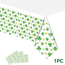 Load image into Gallery viewer, St. Patrick's Day Clover Tablecloth Decorations 2025 Clover Printed Tableclot Rectangle Table Cover St. Patrick's Day Party Decoration
