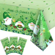 Load image into Gallery viewer, St. Patrick's Day Clover Tablecloth Decorations 2025 Clover Printed Tableclot Rectangle Table Cover St. Patrick's Day Party Decoration
