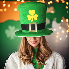 Load image into Gallery viewer, Saint Patricks Day Top Hat Holiday Fake Beard Green Celebration Costume for Irish Festival Party Decor Supplies
