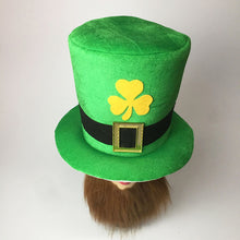 Load image into Gallery viewer, Saint Patricks Day Top Hat Holiday Fake Beard Green Celebration Costume for Irish Festival Party Decor Supplies
