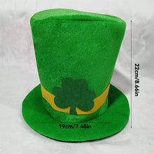 Load image into Gallery viewer, Saint Patricks Day Top Hat Holiday Fake Beard Green Celebration Costume for Irish Festival Party Decor Supplies
