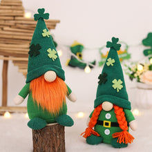 Load image into Gallery viewer, Faceless Doll Gnome Green Hat Clover Home Holiday Decor St Patrick's Day 2025 Irish Festival Plush Gnome Elf
