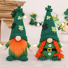 Load image into Gallery viewer, Faceless Doll Gnome Green Hat Clover Home Holiday Decor St Patrick's Day 2025 Irish Festival Plush Gnome Elf
