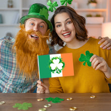 Load image into Gallery viewer, 5PCS Happy St Patrick's Day Flag 14*21cm Handheld Saint Patricks Flags for Party Irish Shamrocks Decoration Party Yard
