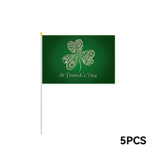Load image into Gallery viewer, 5PCS Happy St Patrick's Day Flag 14*21cm Handheld Saint Patricks Flags for Party Irish Shamrocks Decoration Party Yard
