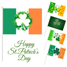 Load image into Gallery viewer, 5PCS Happy St Patrick's Day Flag 14*21cm Handheld Saint Patricks Flags for Party Irish Shamrocks Decoration Party Yard
