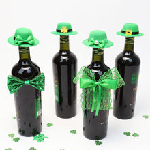 Load image into Gallery viewer, Irish Party Scene Decoration Props Saint Patrick Wine Bottle Decoration Green Wine Bottle Cap Bow Tie 2025
