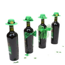 Load image into Gallery viewer, Irish Party Scene Decoration Props Saint Patrick Wine Bottle Decoration Green Wine Bottle Cap Bow Tie 2025
