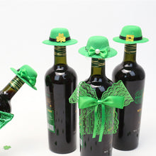 Load image into Gallery viewer, Irish Party Scene Decoration Props Saint Patrick Wine Bottle Decoration Green Wine Bottle Cap Bow Tie 2025
