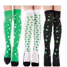 Load image into Gallery viewer, Woman Silk Stockings Saint Patrick's Day Green Stocking Thigh High Socks Party Sinker Drop Socks For Student Youth Event
